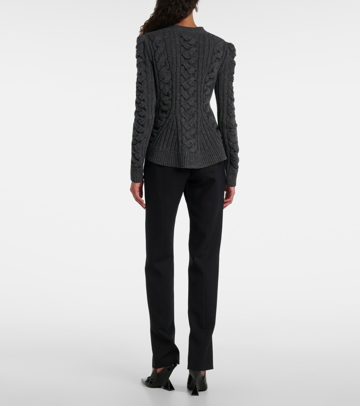 McQueen Cable-knit wool and cashmere cardigan