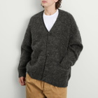 Comme des Garçons Homme Men's Wool Mohair Cardigan in Top Charcoal