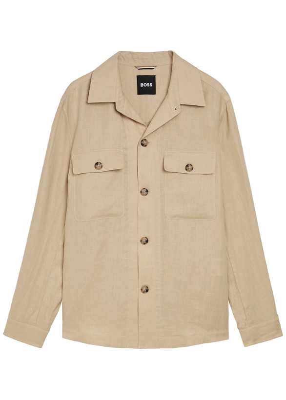 Photo: Boss Linen Overshirt Beige