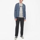 A.P.C. Men's VPC Logo T-Shirt in Light Grey Heather/Navy