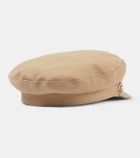 Roger Vivier Broche Vivier denim newsboy cap