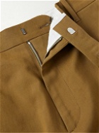 The Row - Elijah Straight-Leg Cotton and Silk-Blend Trousers - Brown