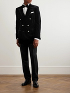 TOM FORD - Slim-Fit Double-Breasted Pinstriped Cotton-Velvet Tuxedo Jacket - Black