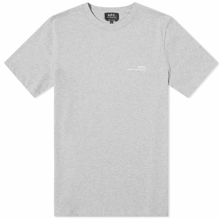 Photo: A.P.C. Men's Item Logo T-Shirt in Heather Grey