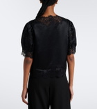 Dôen Idella lace-trimmed silk satin top