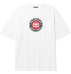 Balenciaga - Oversized Logo-Print Cotton-Jersey T-Shirt - White