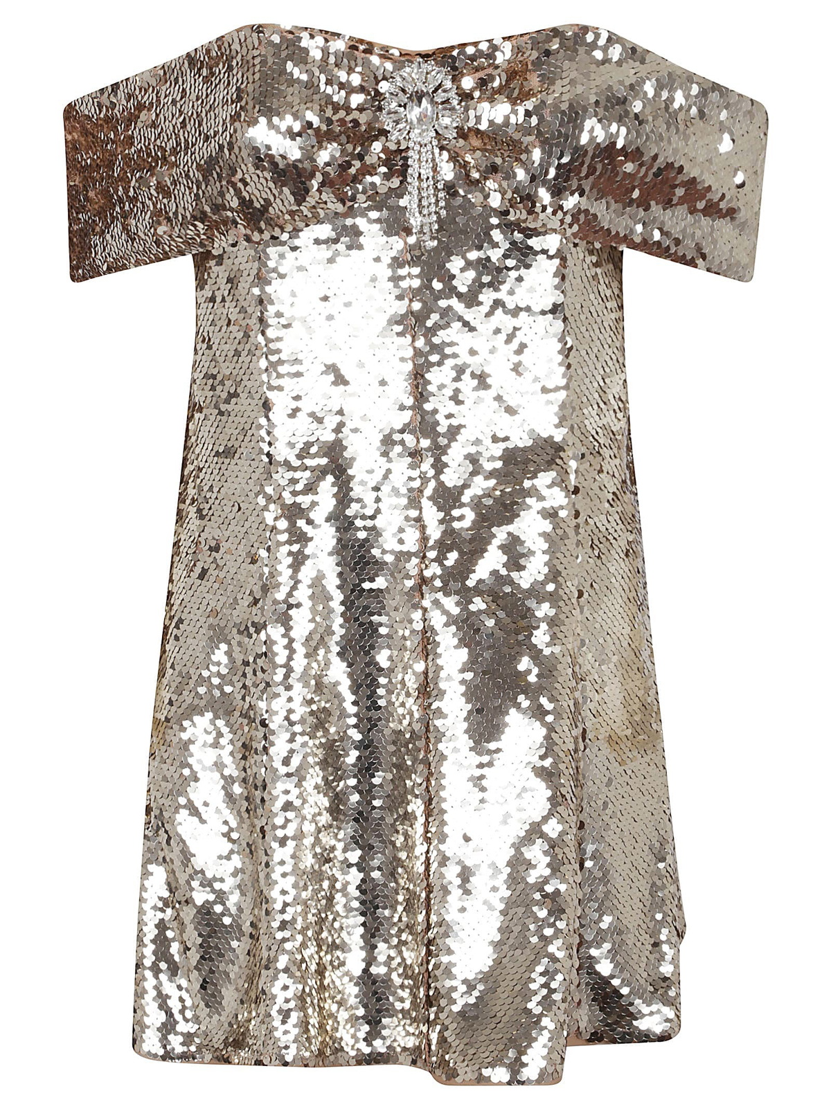 self-portrait Gold Sequin Off Shoulder Mini Dress Self-Portrait