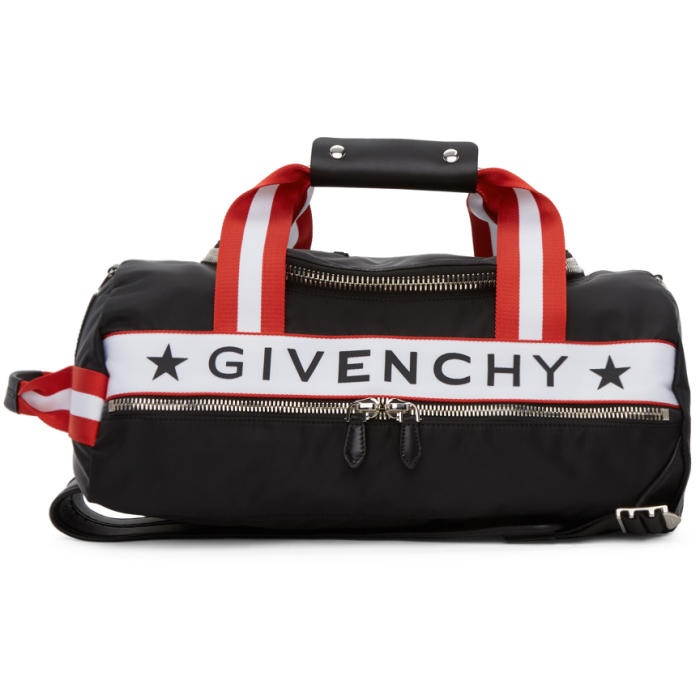 Photo: Givenchy Black and Red Logo Webbing Backpack 