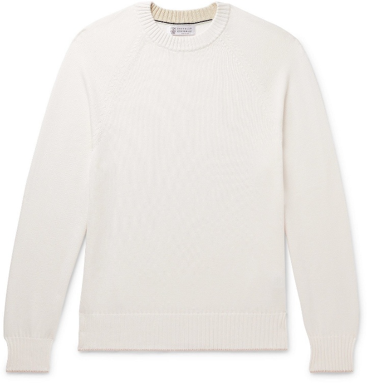 Photo: Brunello Cucinelli - Cotton Sweater - White