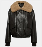 Lemaire Shearling and leather bomber jacket