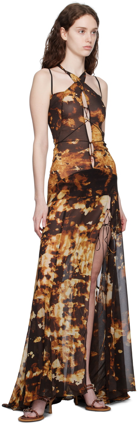 KNWLS Brown Glimmer Maxi Dress