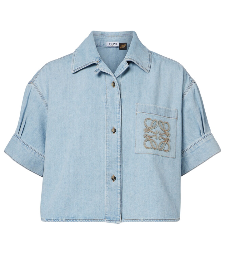 Photo: Loewe Paula's Ibiza Anagram cropped denim shirt