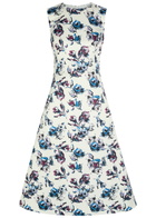 Emilia Wickstead Rumi Floral Satin Midi Dress Purple