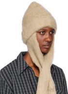 OPEN YY Beige Mohair Scarf Beanie