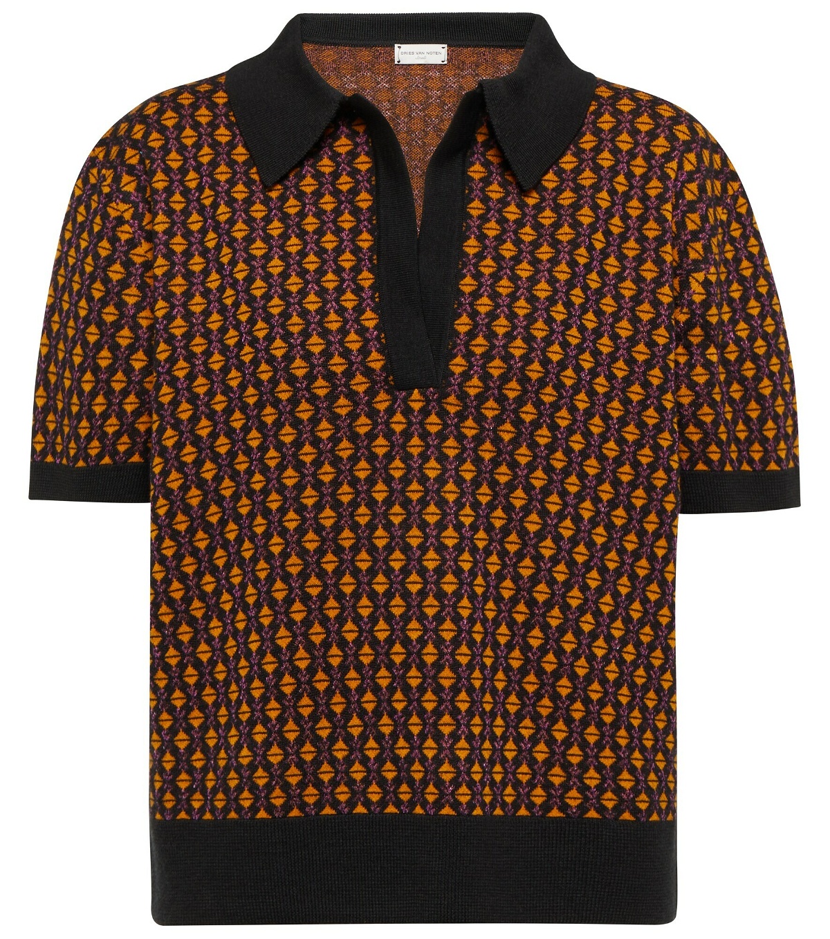 Dries Van Noten - Jacquard wool-blend polo shirt Dries Van Noten