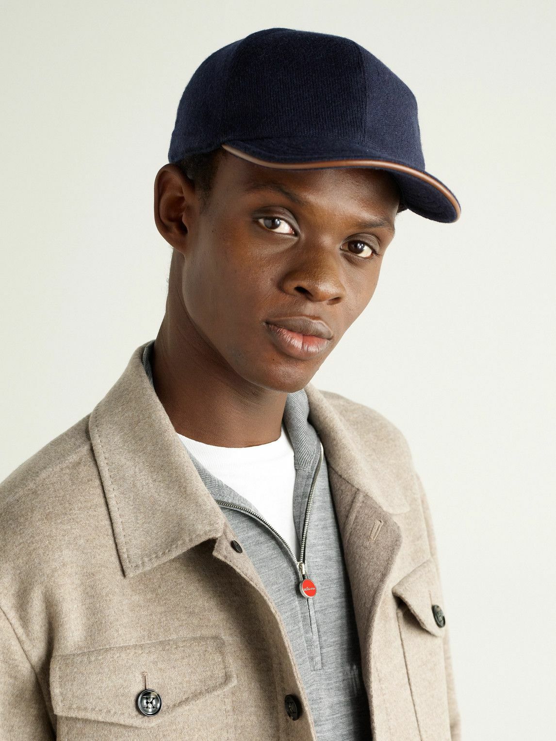Kiton - Leather-Trimmed Cashmere Baseball Cap