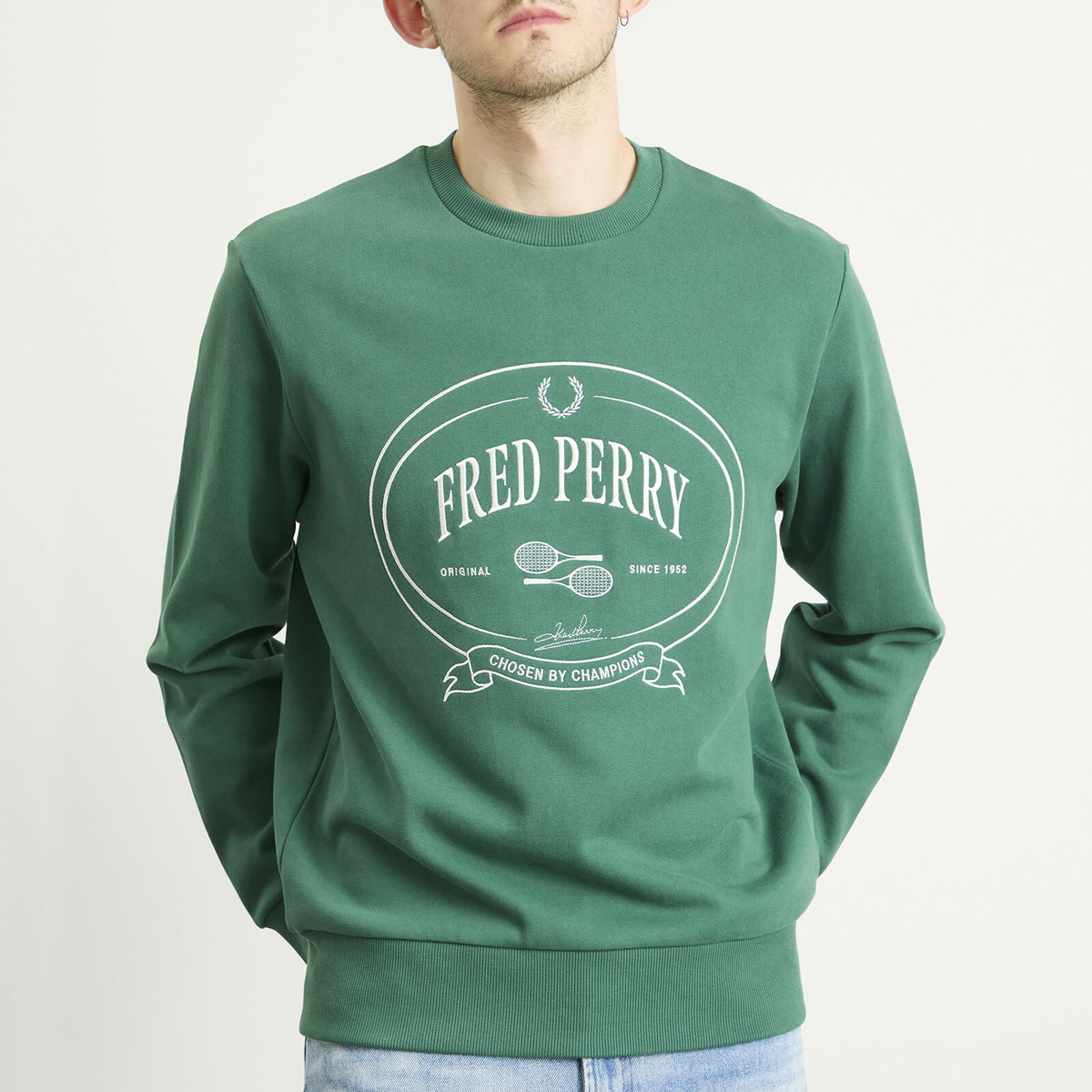 Fred Perry Men's Chosen By Champions Sweatshirt in Sport Green