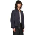 3.1 Phillip Lim Blue Relaxed Wool Bomber Jacket