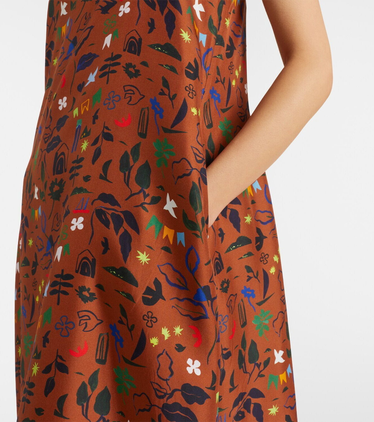 Asceno Melfi printed silk twill midi dress