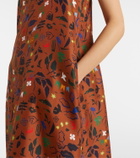 Asceno Melfi printed silk twill midi dress