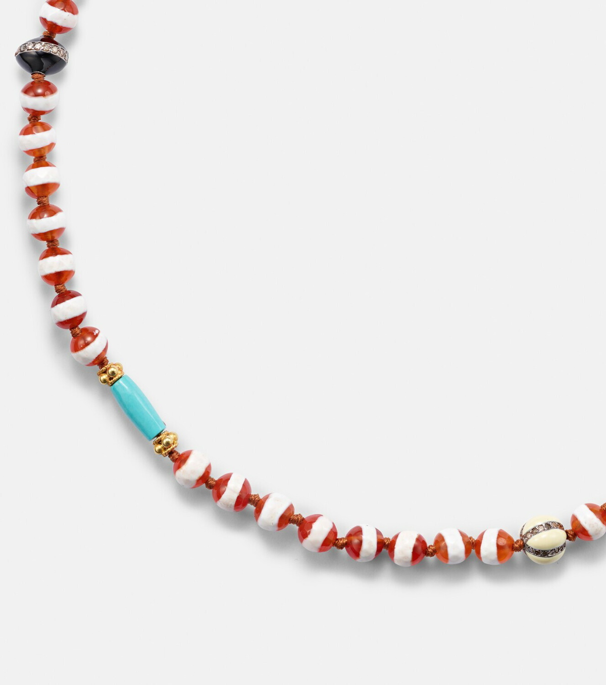 Ileana Makri Globetrotter beaded necklace with gemstones