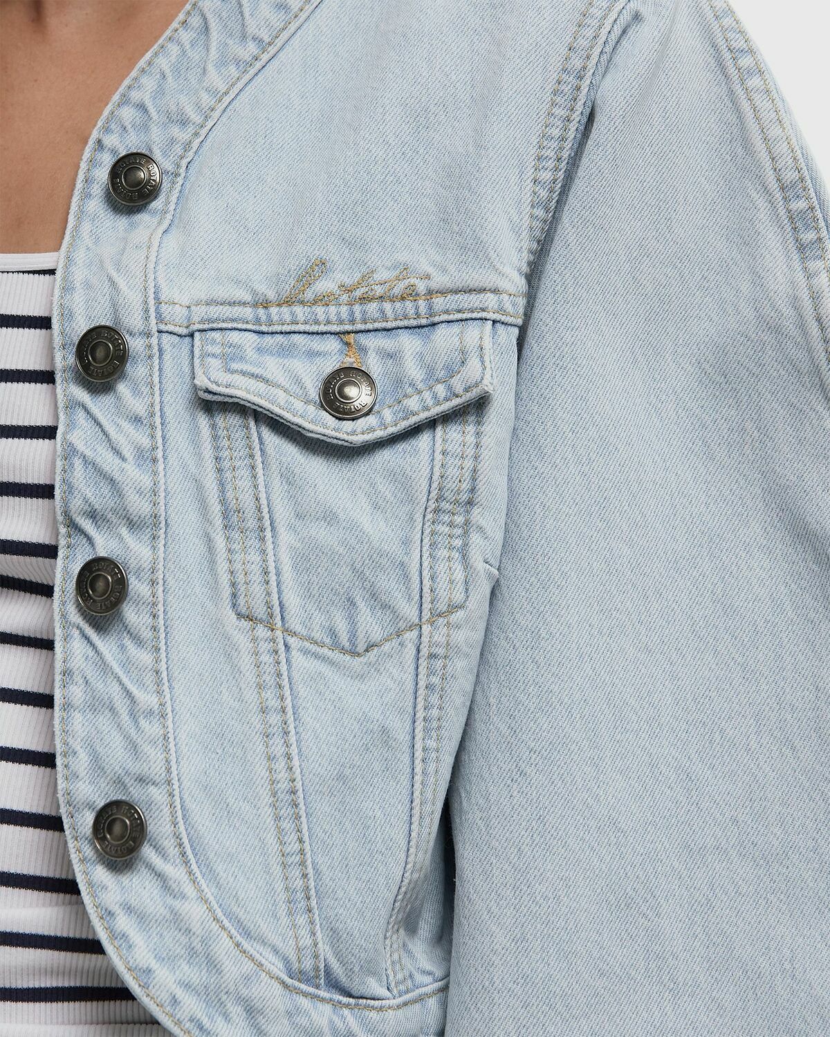 ROTATE Birger Christensen Round Sleeve Denim Jacket Blue Women