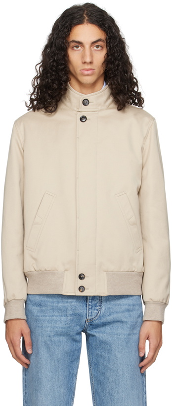 Photo: Brioni Beige Cotton Bomber Jacket