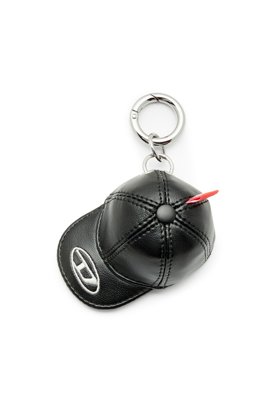 Photo: Diesel Baseball hat charm with Oval D embroidery - Charms and Keyrings - Unisex - Black