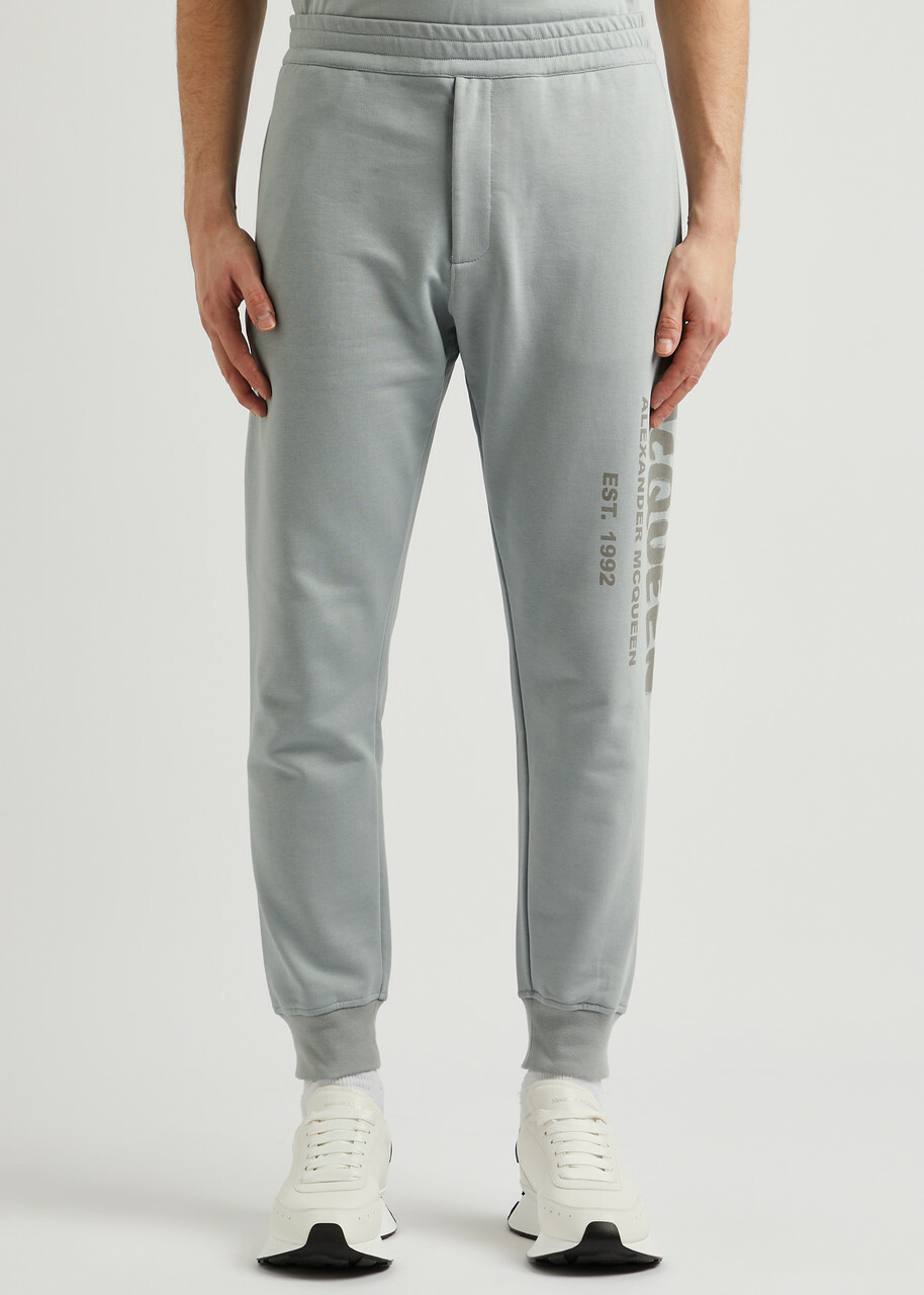 Alexander Mcqueen Logo-print Cotton Sweatpants Grey