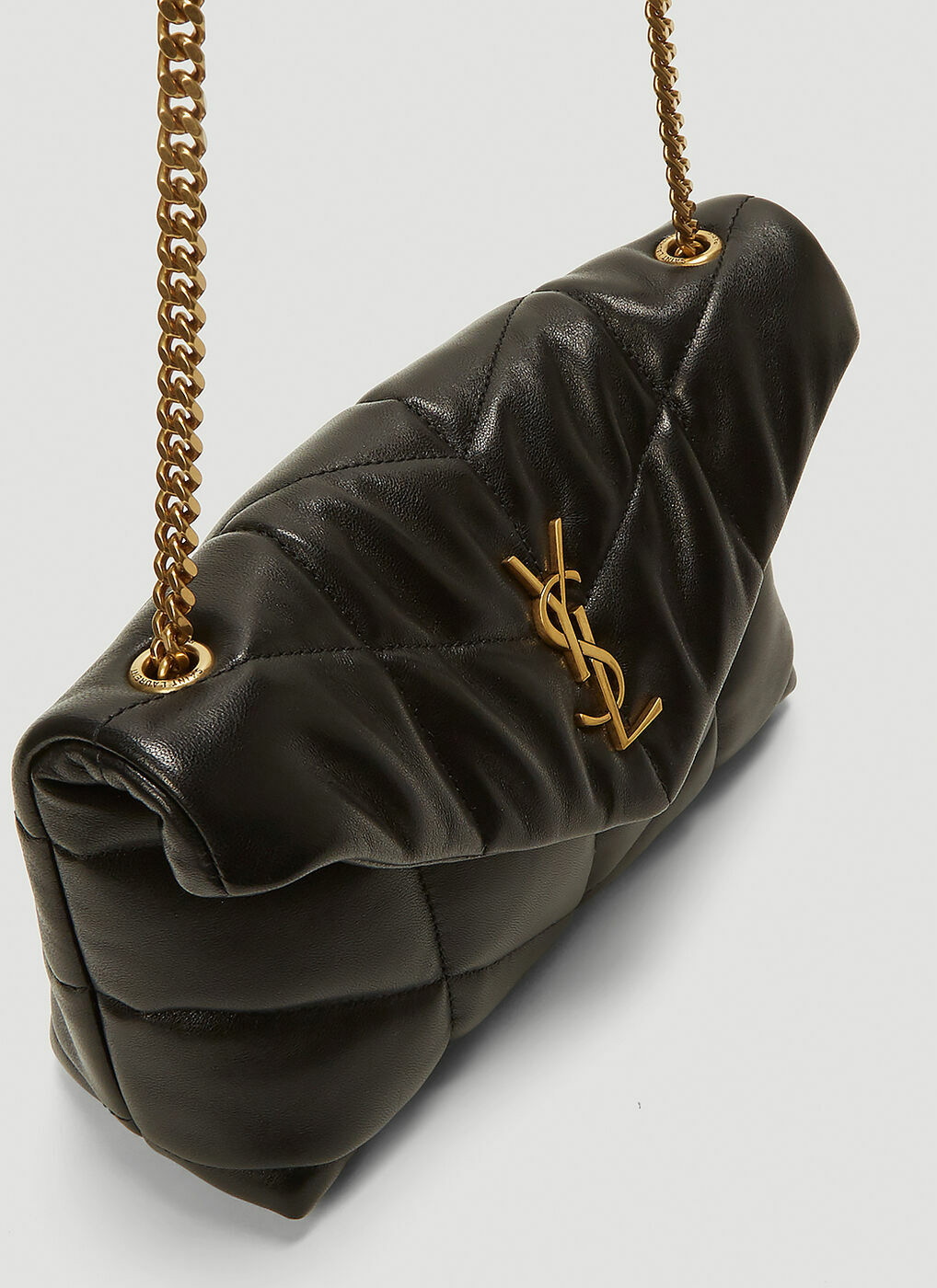 Loulou Puffer Mini Shoulder Bag in Black Saint Laurent