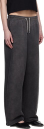 alexanderwang.t Gray Crystal Hotfix Drawcord Sweatpants