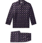 Etro - Piped Printed Silk Pyjama Set - Blue
