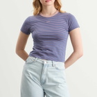 SUNDAYFRUITMARKET Women's Mini Sun Stripe T-Shirt in Navy