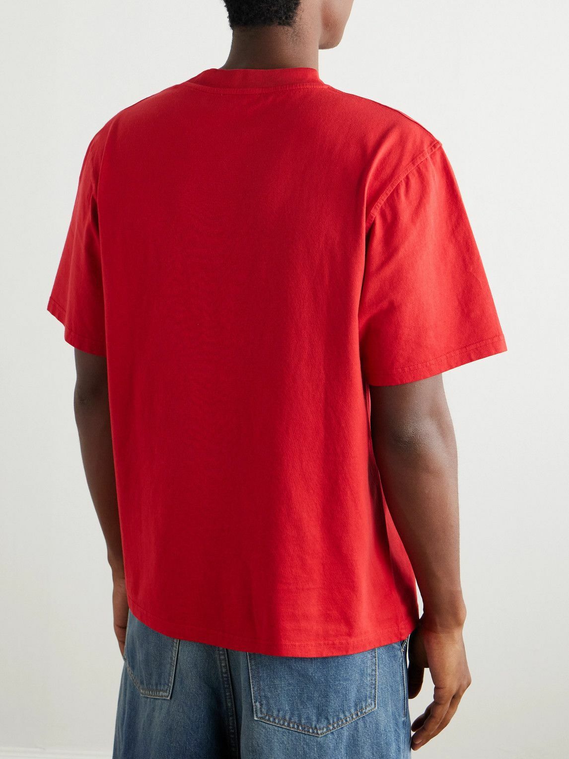 Nicholas Daley - Printed Cotton-Jersey T-Shirt - Red