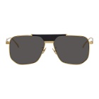 Bottega Veneta Gold and Grey Aviator Sunglasses