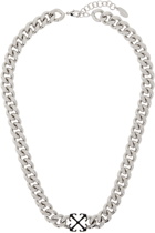 Off-White Silver & Black Arrow Chain Necklace