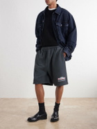 Willy Chavarria - Straight-Leg Printed Cotton-Jersey Shorts - Black