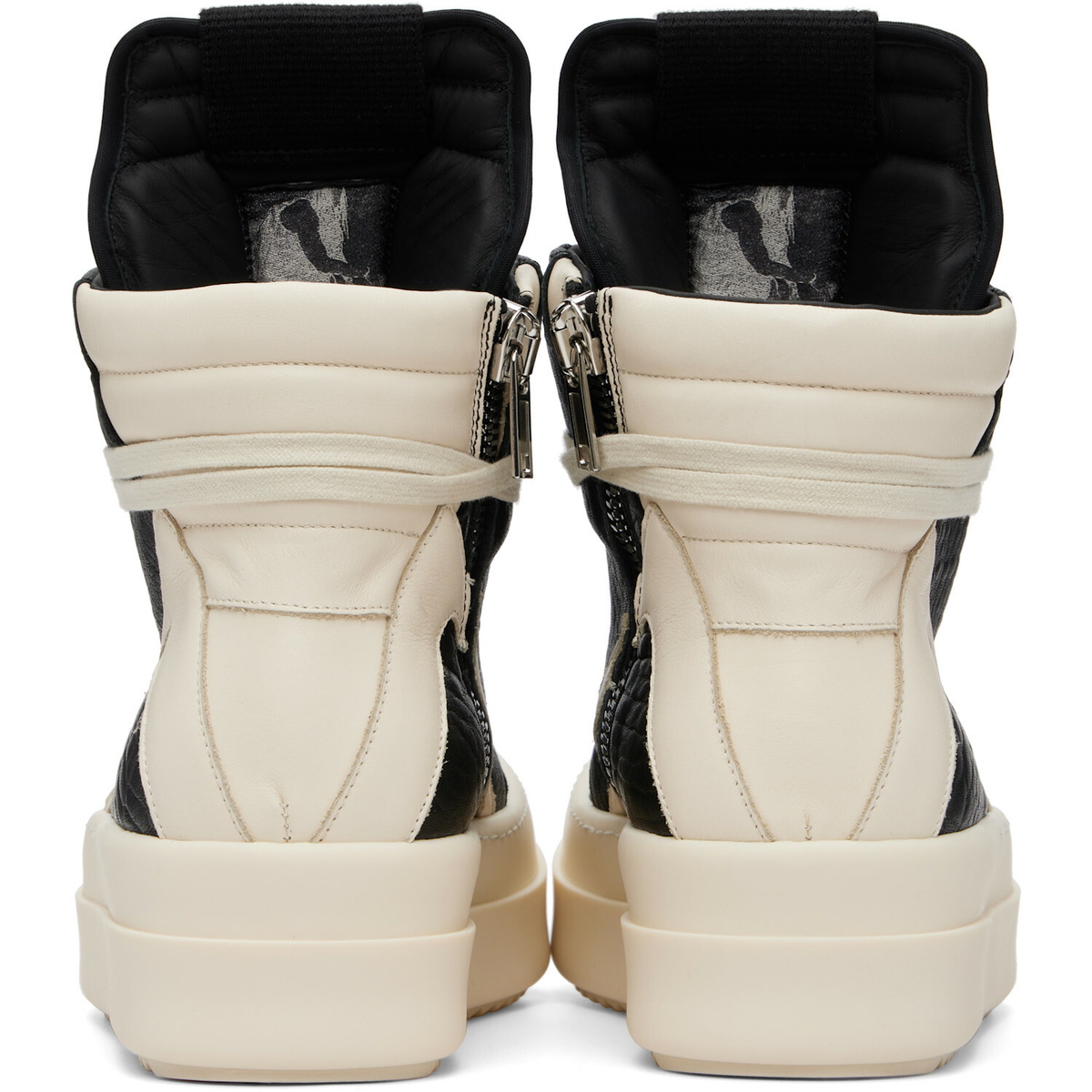Rick Owens Black & Off-White Tower Mega Bumper Geobasket Sneakers