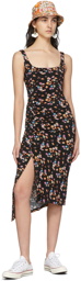 Paco Rabanne SSENSE Exclusive Black & Multicolor Capsule Pressions Draped Tank Midi Dress