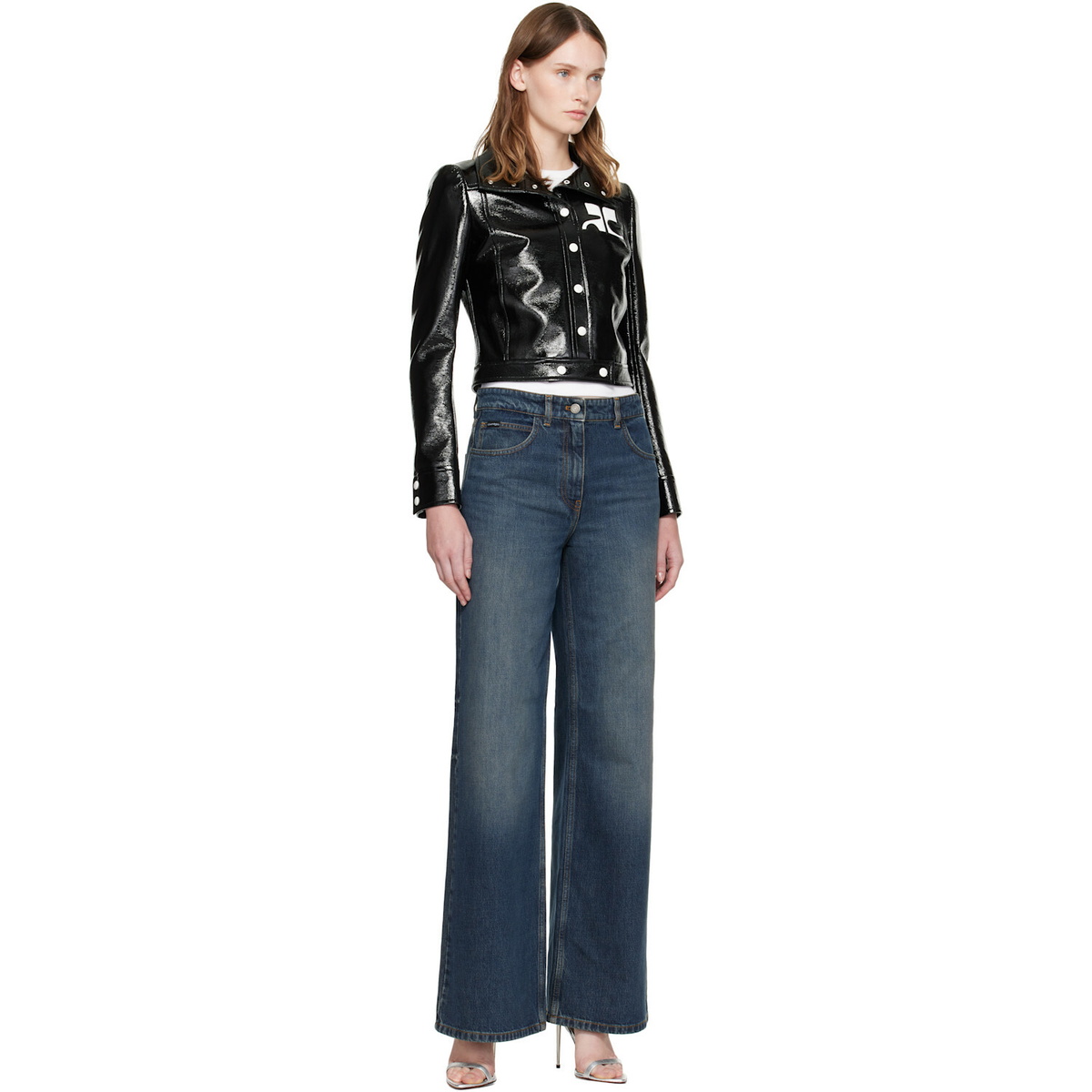Courrèges Black Reedition Vinyl Jacket