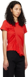 Marques Almeida Red Gathered T-Shirt