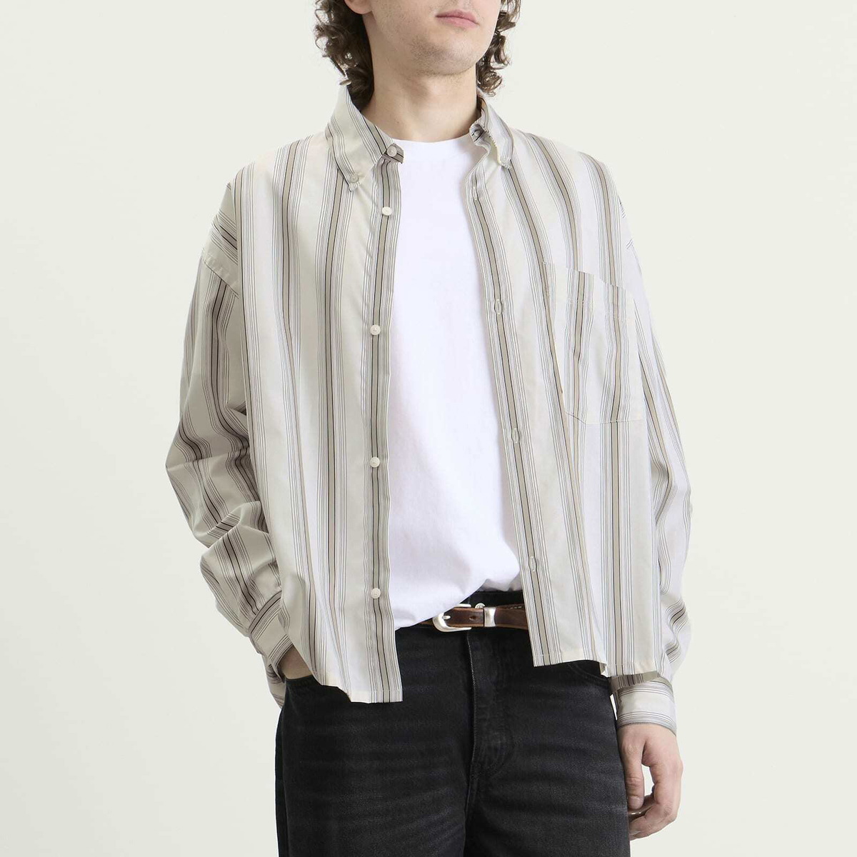Won Hundred Men's Maza Stripe Shirt in Rock Ridge Combi