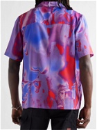 MCQ - Camp-Collar Appliquéd Printed Crepe Shirt - Purple