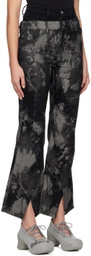 Feng Chen Wang Black Jacquard Jeans
