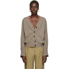 Victoria Beckham Brown Rolled Cuff V-Neck Cardigan