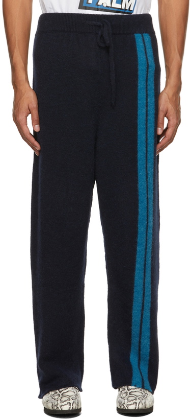 Photo: Palm Angels Navy Brushed Lounge Pants