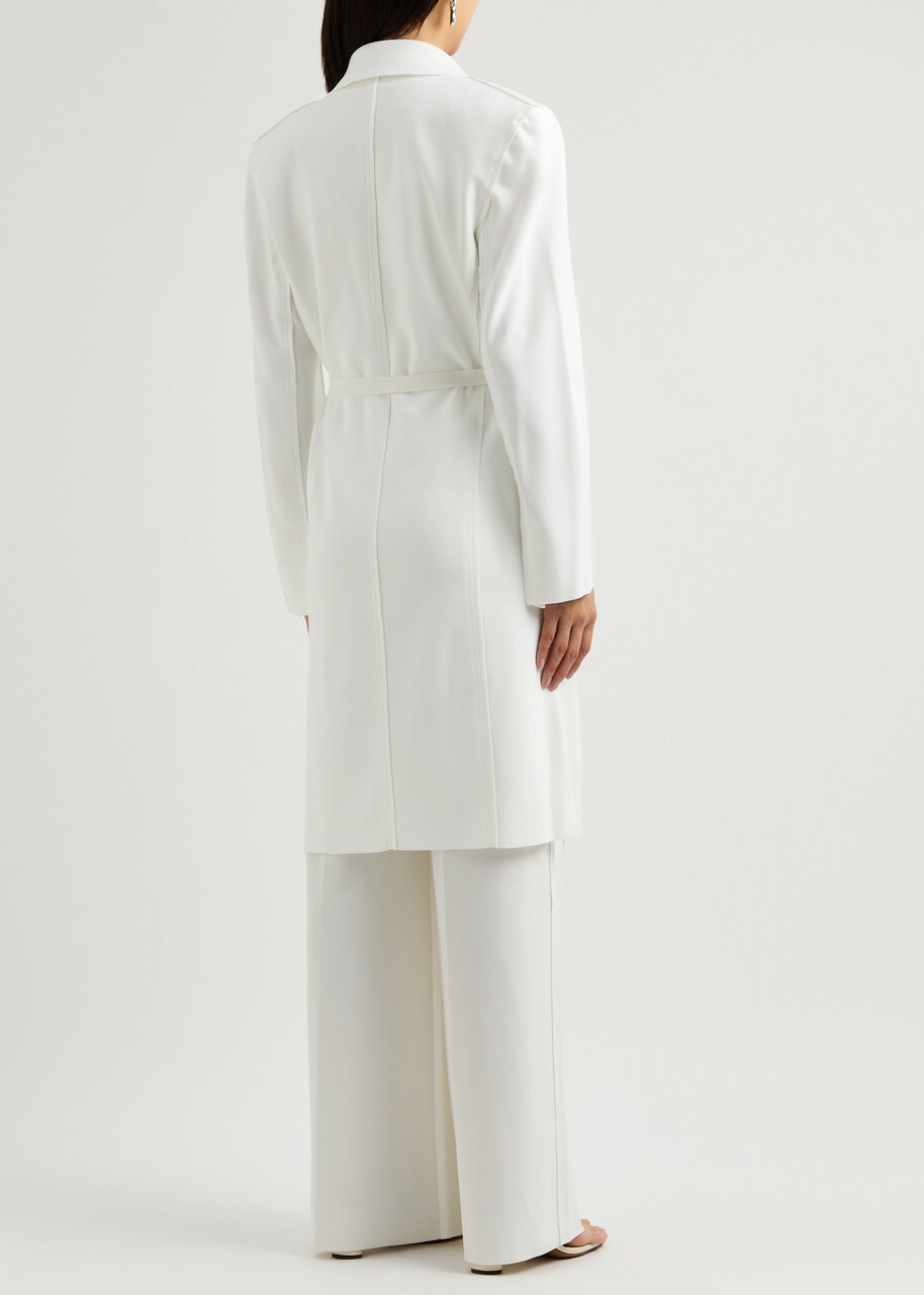 Norma Kamali Belted Stretch-jersey Jacket White