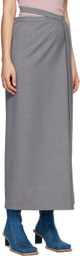 SRVC Gray Wrap Midi Skirt