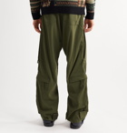 Beams Plus - Wide-Leg Wool-Twill Cargo Trousers - Green