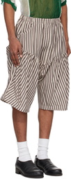 SC103 Off-White & Brown Atlas Shorts